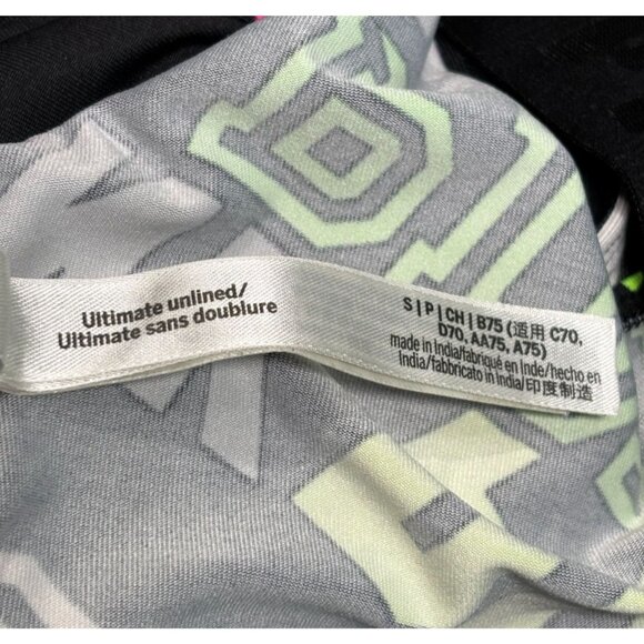 Victorias Secret PINK Ultimate Unlined Sports Bra Neon Print Stretch S/P - Picture 7 of 9